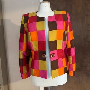Lily & Taylor Vibrant Checkered Women's Blazer